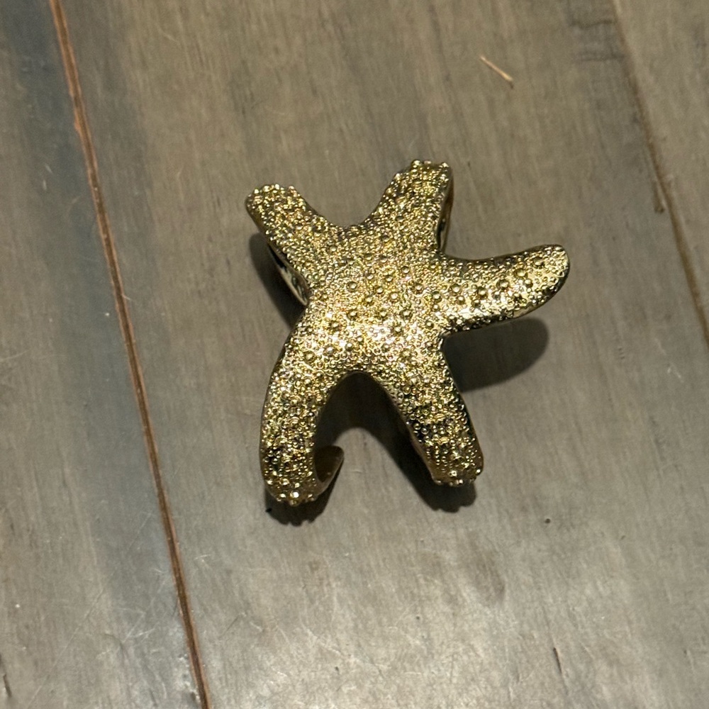 Brass Starfish Cuff Bracelet